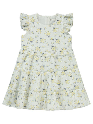 Civil Girls Çiçek Desenli 6-9 Yaş Elbise - Sarı