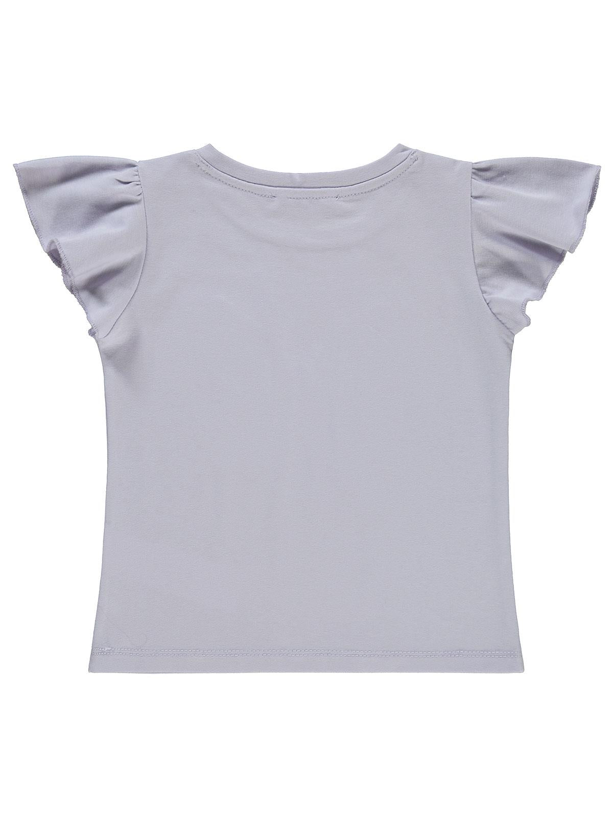 Civil Girls Kelebek Nakışlı  2-5 Yaş Tişört - Lila