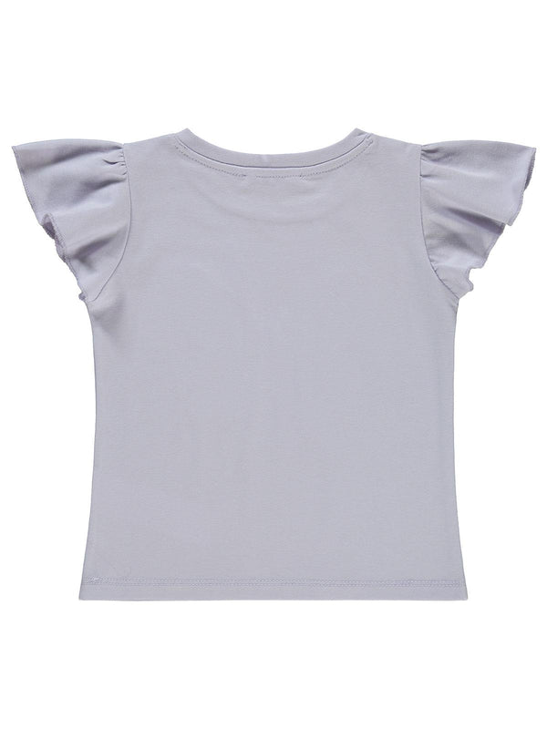 Civil Girls Kelebek Nakışlı  2-5 Yaş Tişört - Lila