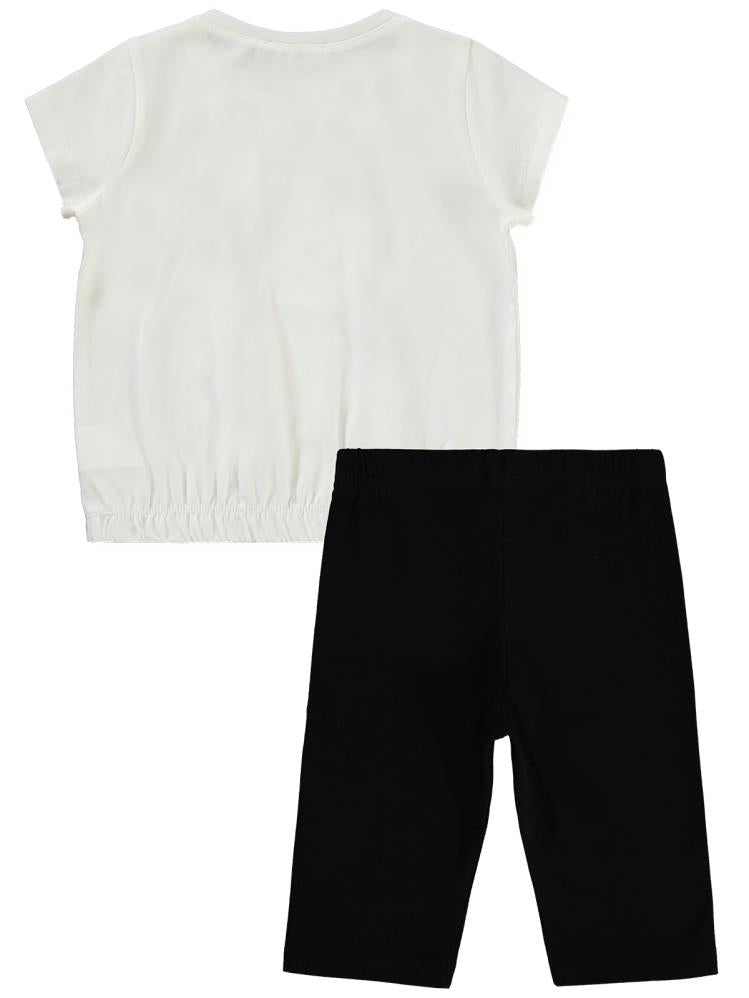 Civil Girls Unicorn Baskılı 2-5 Yaş Takım - Ekru