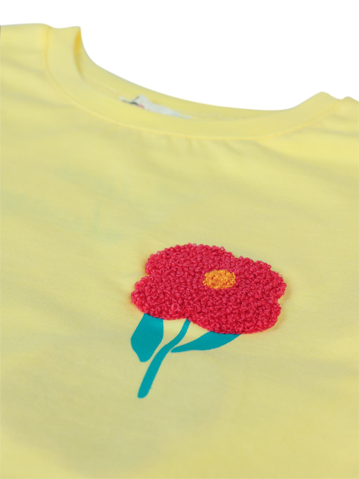 Civil Girls One Day Baskılı 6-9 Yaş Tişört - Sarı