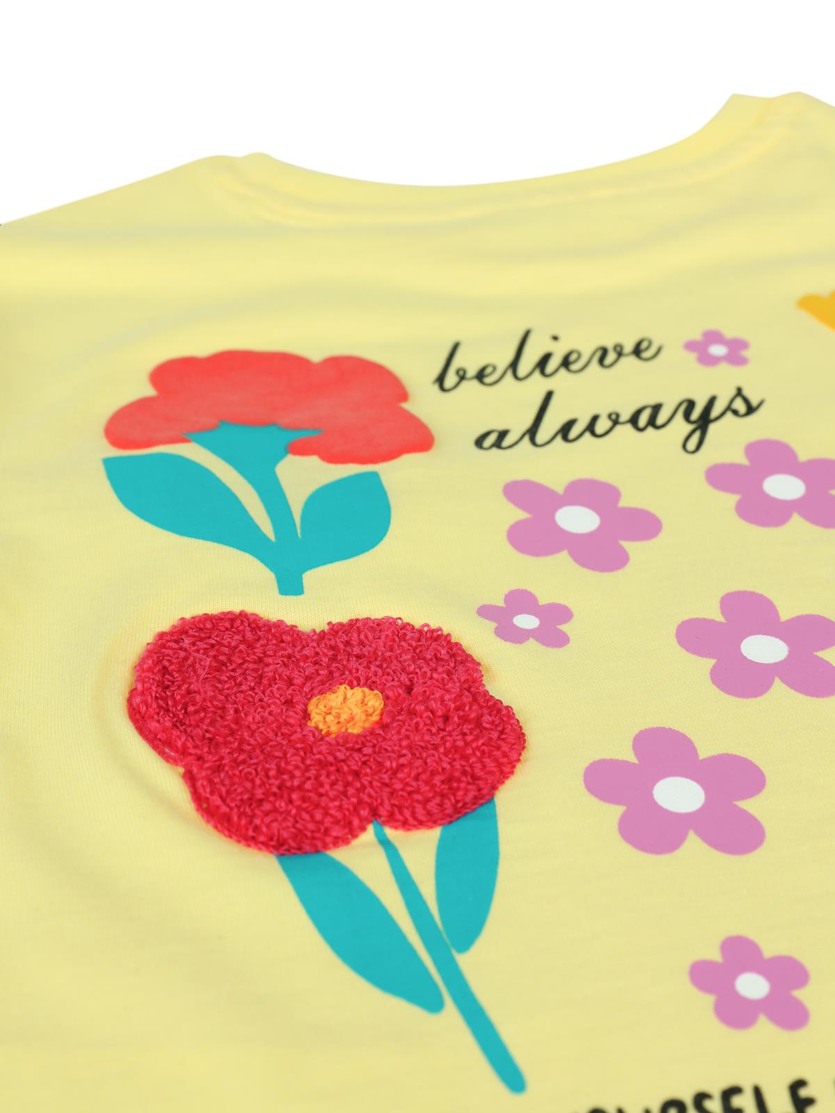 Civil Girls One Day Baskılı 6-9 Yaş Tişört - Sarı