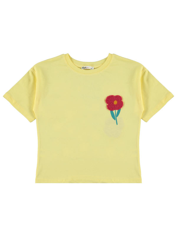 Civil Girls One Day Baskılı 6-9 Yaş Tişört - Sarı