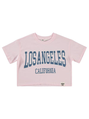 Civil Girls Los Angeles Baskılı 6-9 Yaş Tişört - Pembe