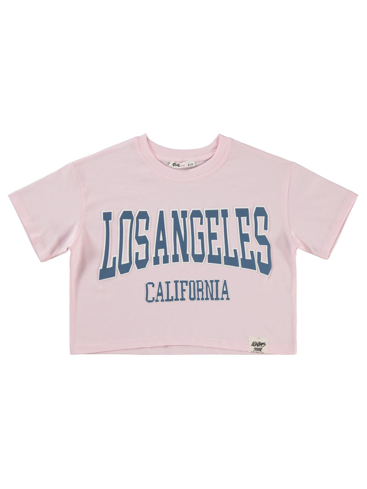 Civil Girls Los Angeles Baskılı 6-9 Yaş Tişört - Pembe