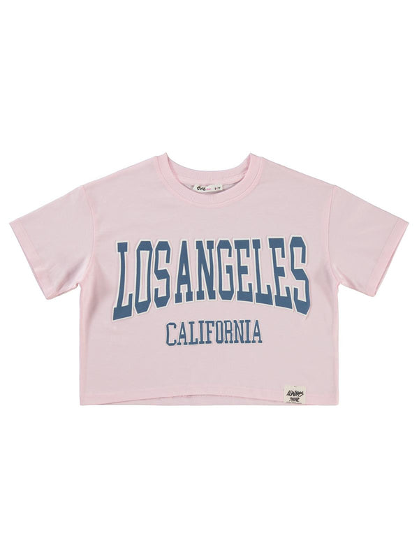 Civil Girls Los Angeles Baskılı 10-13 Yaş Tişört - Pembe