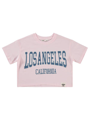 Civil Girls Los Angeles Baskılı 10-13 Yaş Tişört - Pembe
