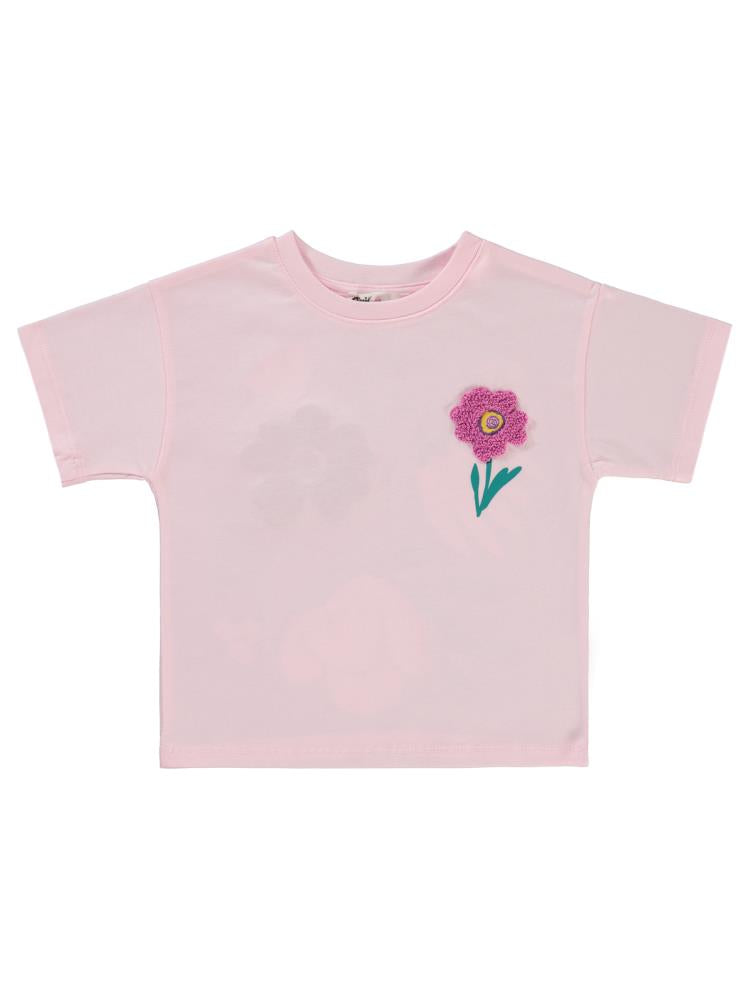 Civil Girls Lale Baskılı 2-5 Yaş Tişört - Pembe