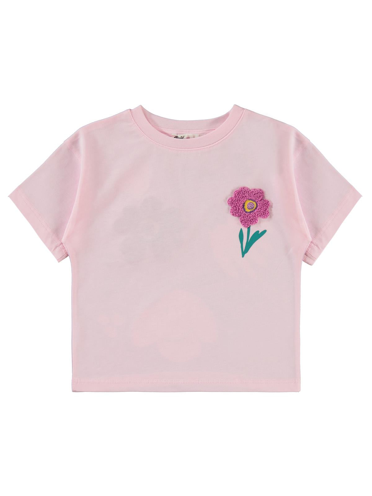 Civil Girls Lale Baskılı 2-5 Yaş Tişört - Pembe