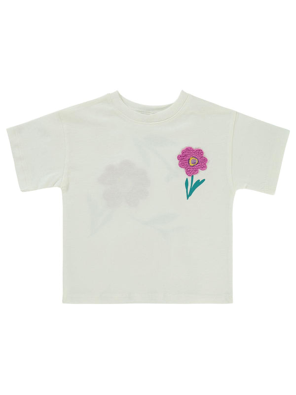 Civil Girls Lale Baskılı 2-5 Yaş Tişört - Ekru