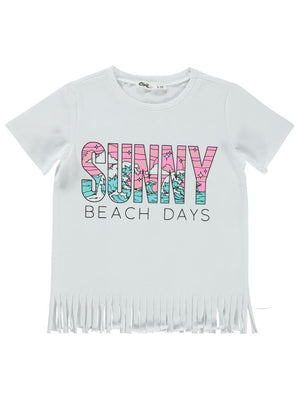 Civil Girls Sunny Baskılı 2-5 Yaş Tişört - Beyaz
