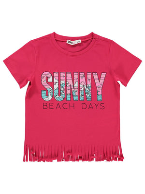 Civil Girls Sunny Baskılı 2-5 Yaş Tişört - Pembe