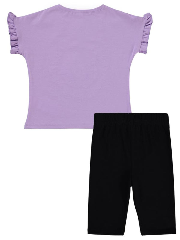Civil Girls Papatya Nakışlı 2-5 Yaş Takım - Lila