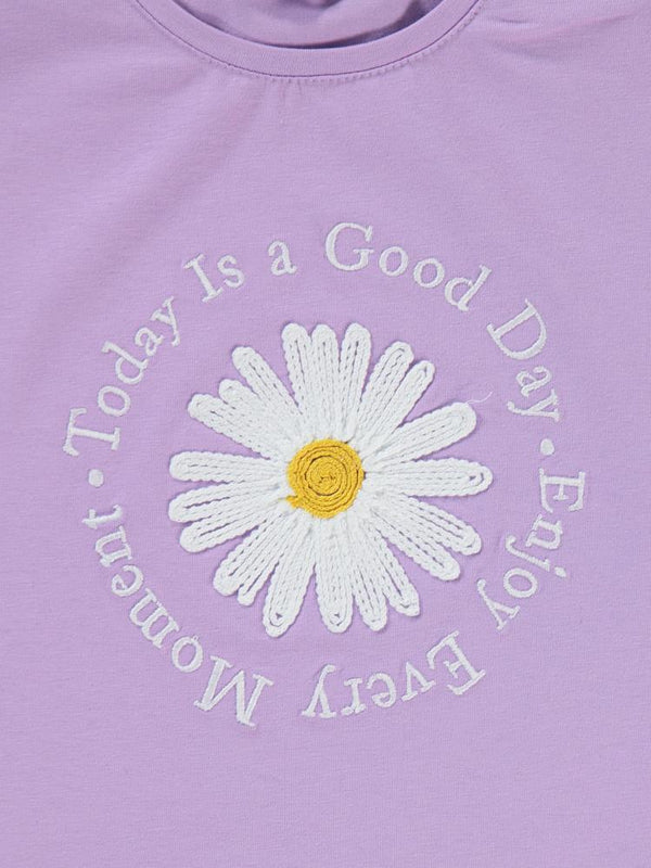 Civil Girls Papatya Nakışlı 2-5 Yaş Takım - Lila
