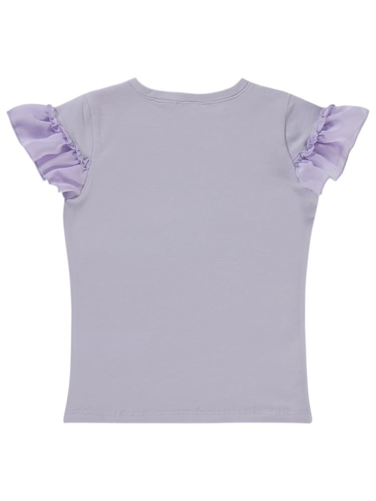 Civil Girls Hello Baskılı 2-5 Yaş Tişört - Lila
