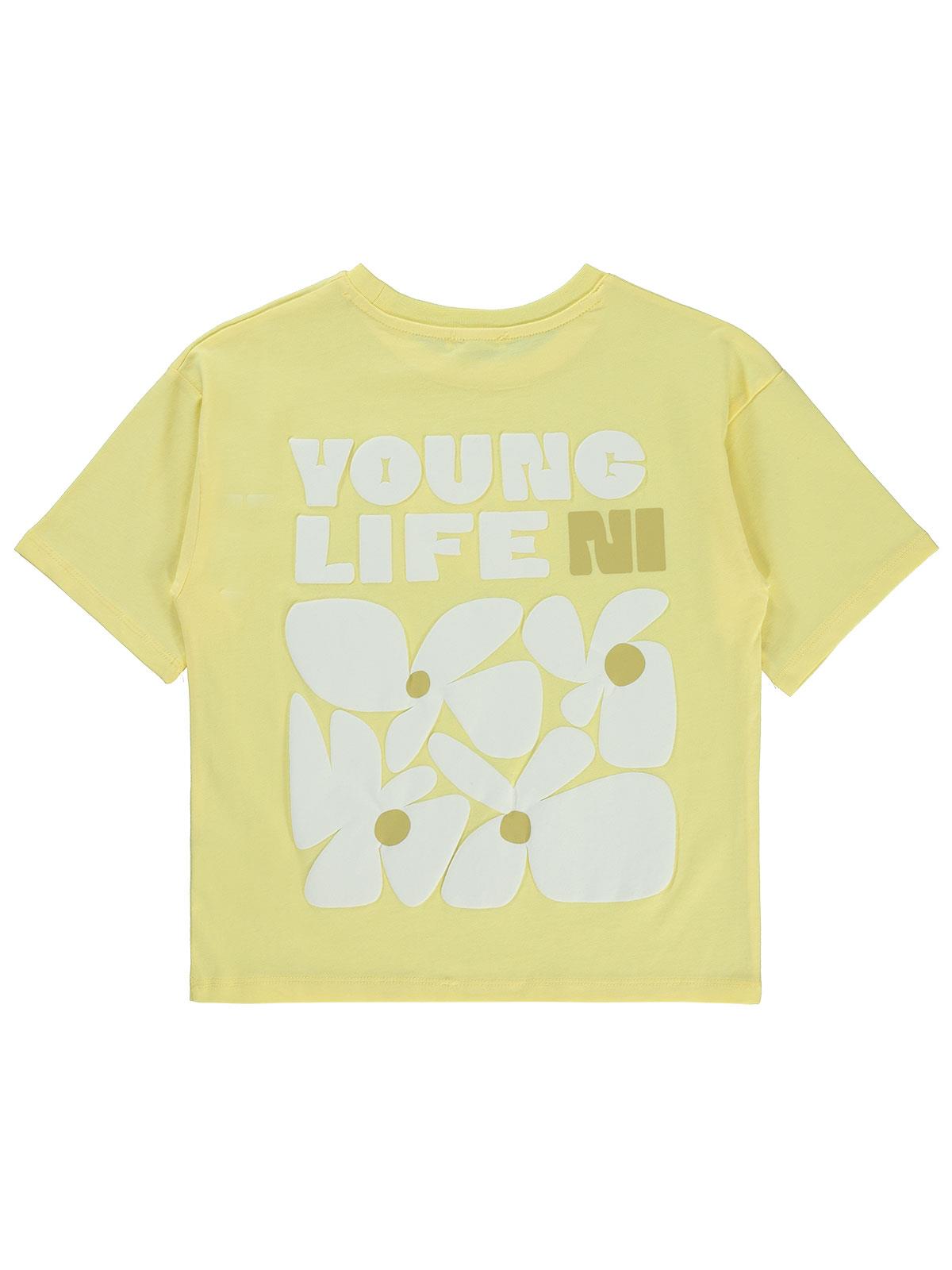 Civil Girls Young Life Baskılı 10-13 Yaş Tişört - Sarı