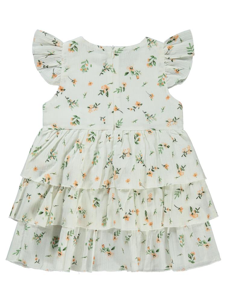 Civil Girls Katkat Etekli 2-5 Yaş Elbise - Beyaz