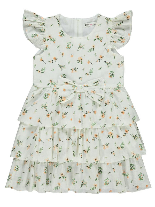 Civil Girls Katkat Etekli 6-9 Yaş Elbise - Beyaz