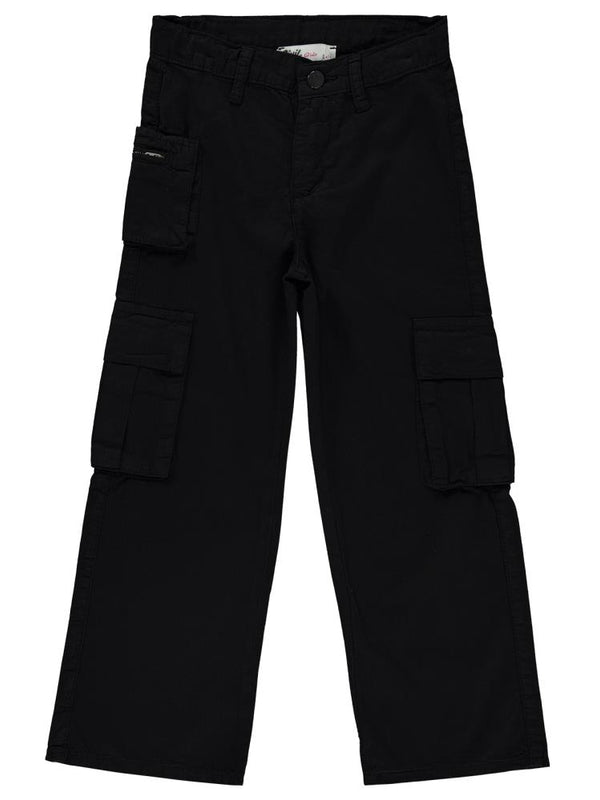 Civil Girls Üç Cepli Kargo 6-9 Yaş Pantolon - Siyah