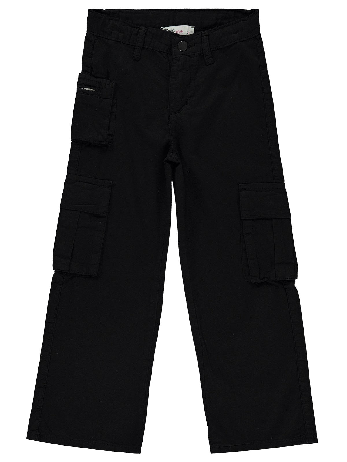 Civil Girls Üç Cepli Kargo 10-13 Yaş Pantolon - Siyah