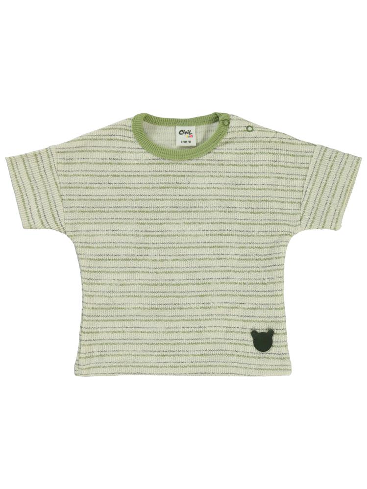 Civil Baby Çizgili 6-18 Ay Tişört - Bej