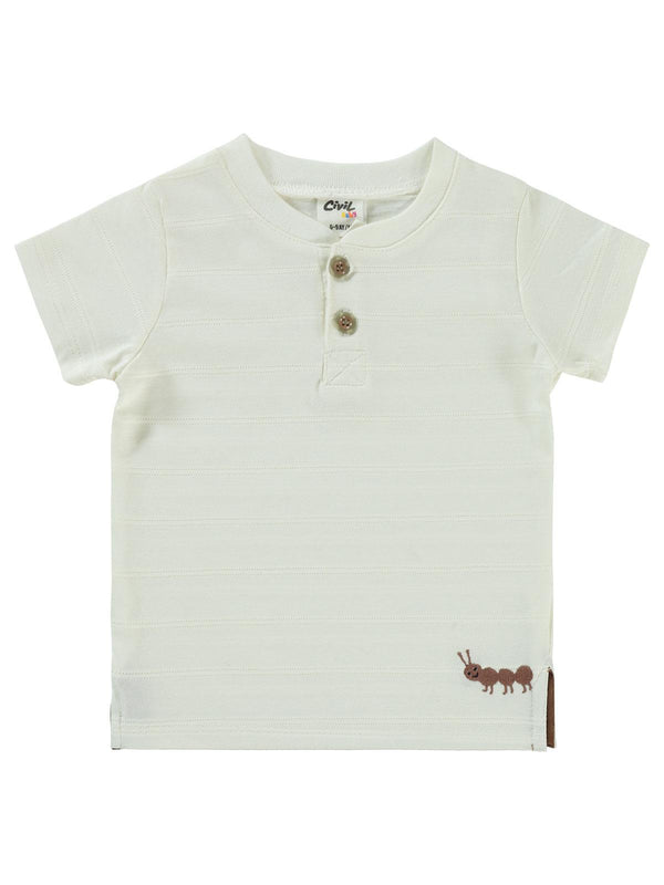 Civil Baby Karınca Nakışlı 6-18 Ay Tişört - Bej