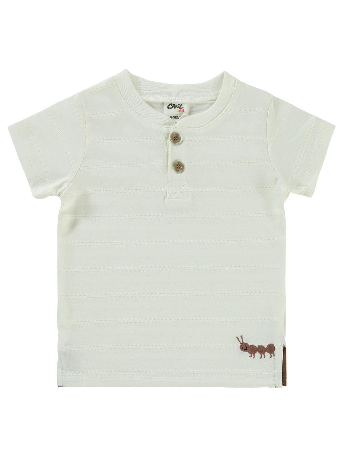 Civil Baby Karınca Nakışlı 6-18 Ay Tişört - Bej