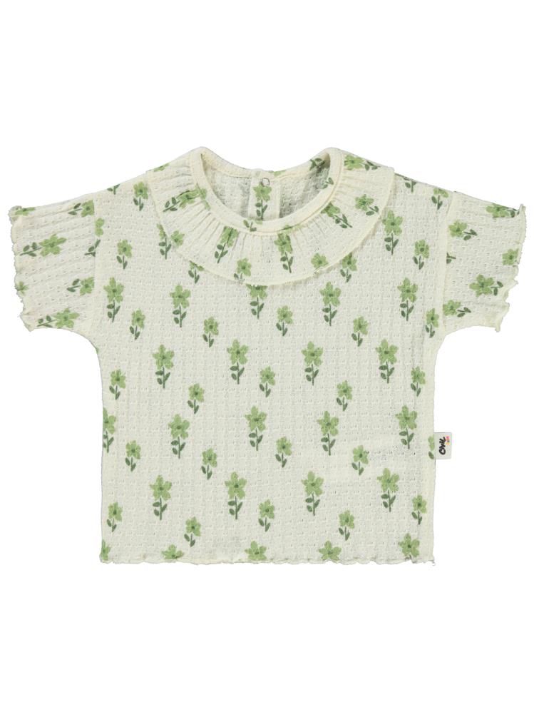 Civil Baby Çiçek Empirme 6-18 Ay Tişört - Bej