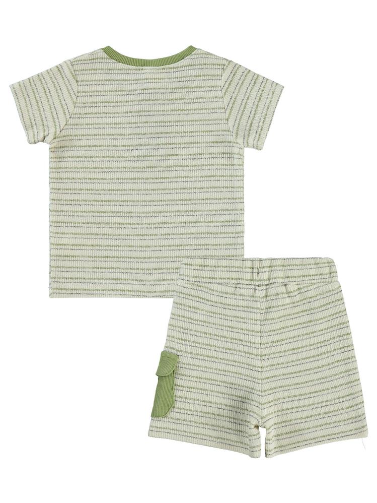 Civil Baby Çizgili 6-18 Ay Takım - Bej