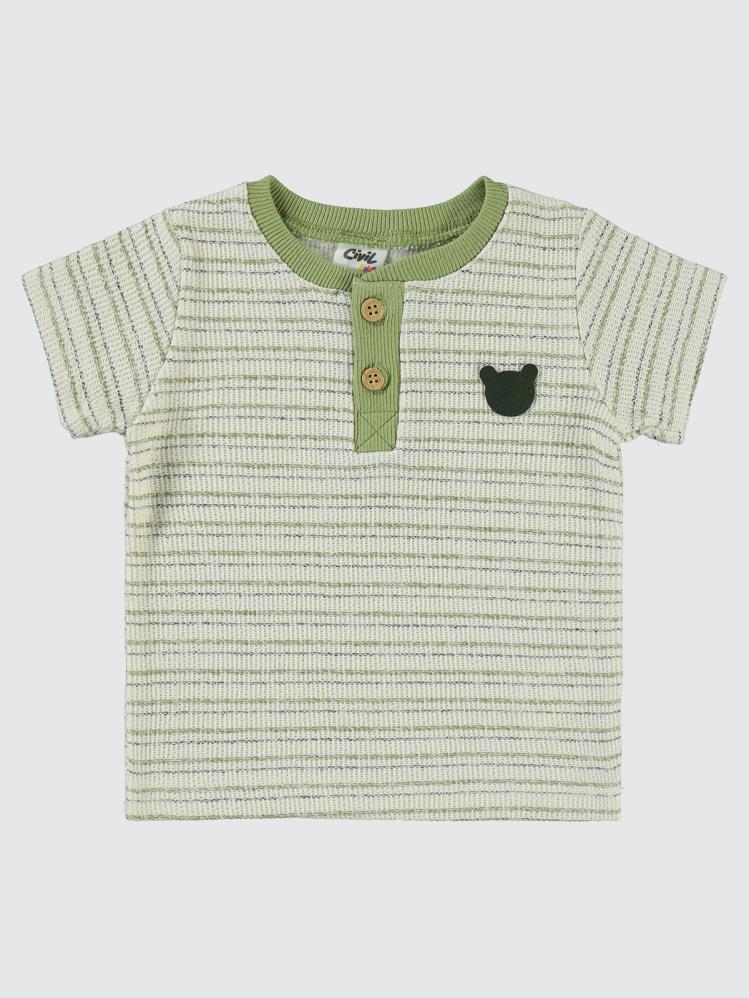 Civil Baby Çizgili 6-18 Ay Takım - Bej
