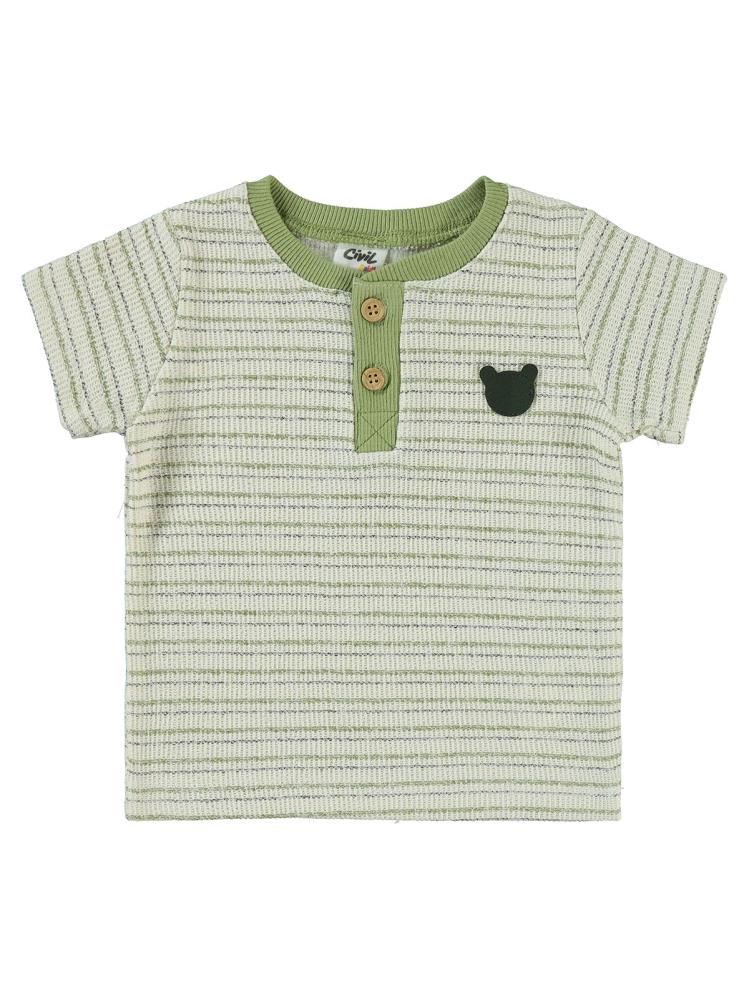 Civil Baby Çizgili 6-18 Ay Takım - Bej