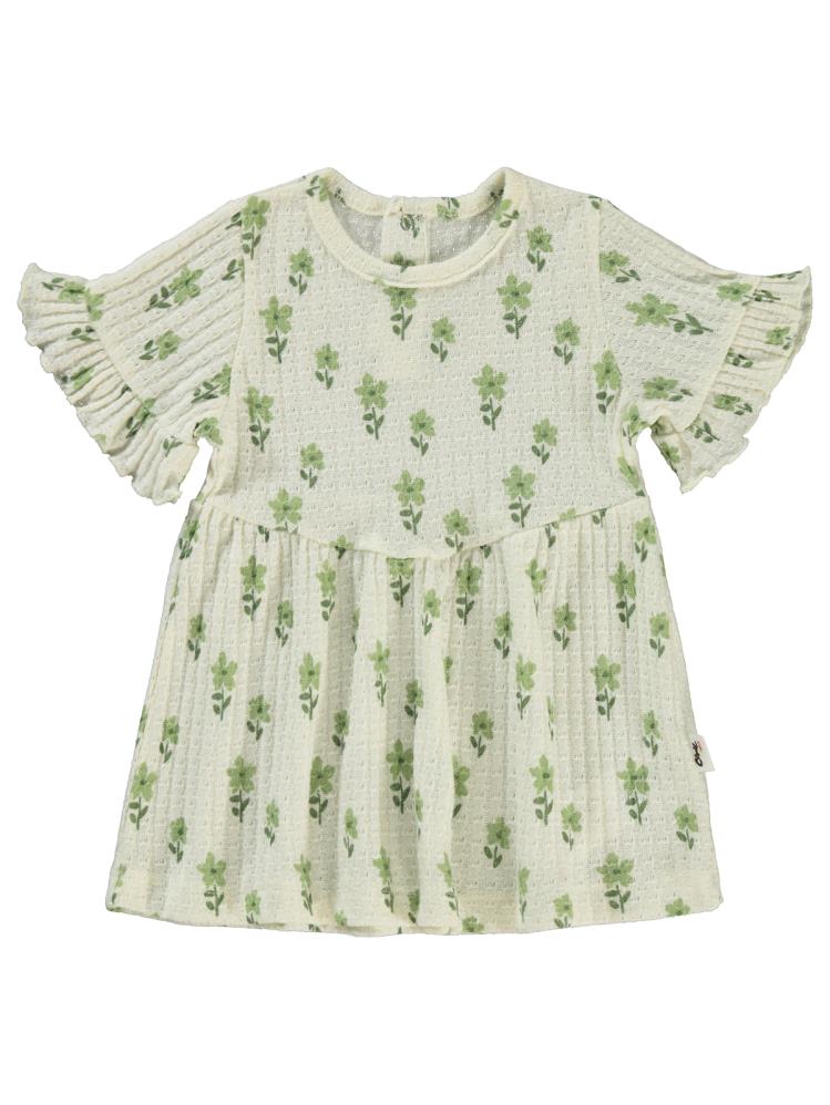 Civil Baby Çiçek Empirme 6-18 Ay Elbise - Bej