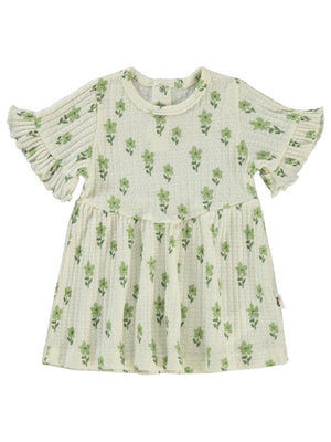 Civil Baby Çiçek Empirme 6-18 Ay Elbise - Bej