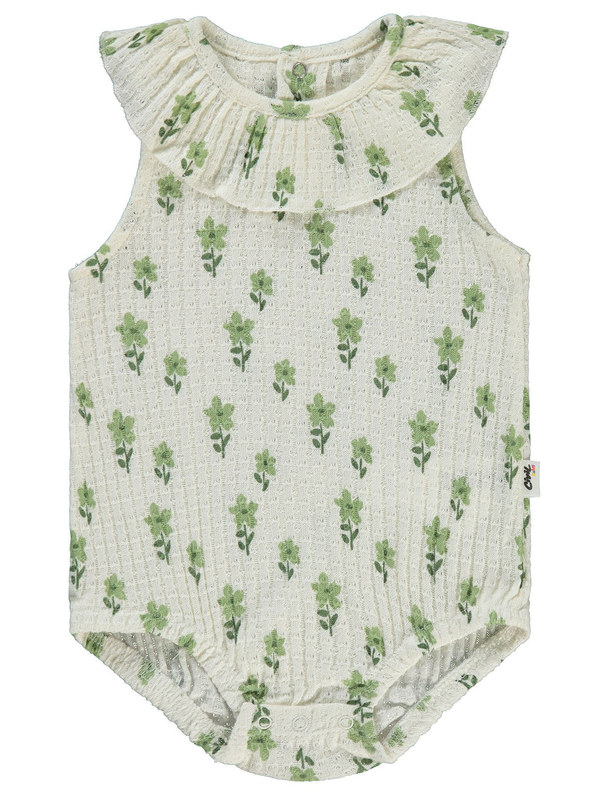 Civil Baby Çiçek Empirme 6-18 Ay Tulum - Bej
