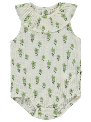 Civil Baby Çiçek Empirme 6-18 Ay Tulum - Bej