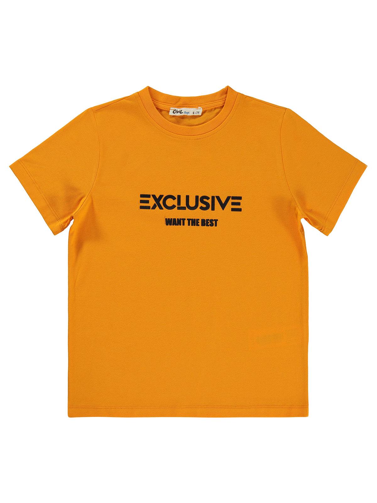 Civil Boys Exclusıve Baskılı 10-13 Yaş Tişört - Turuncu