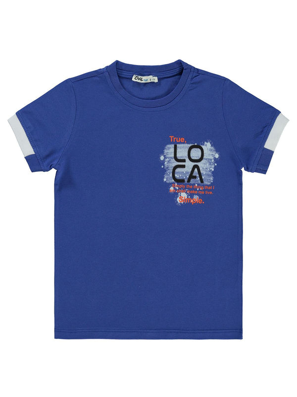 Civil Boys Loca Baskılı 6-9 Yaş Tişört - Mavi