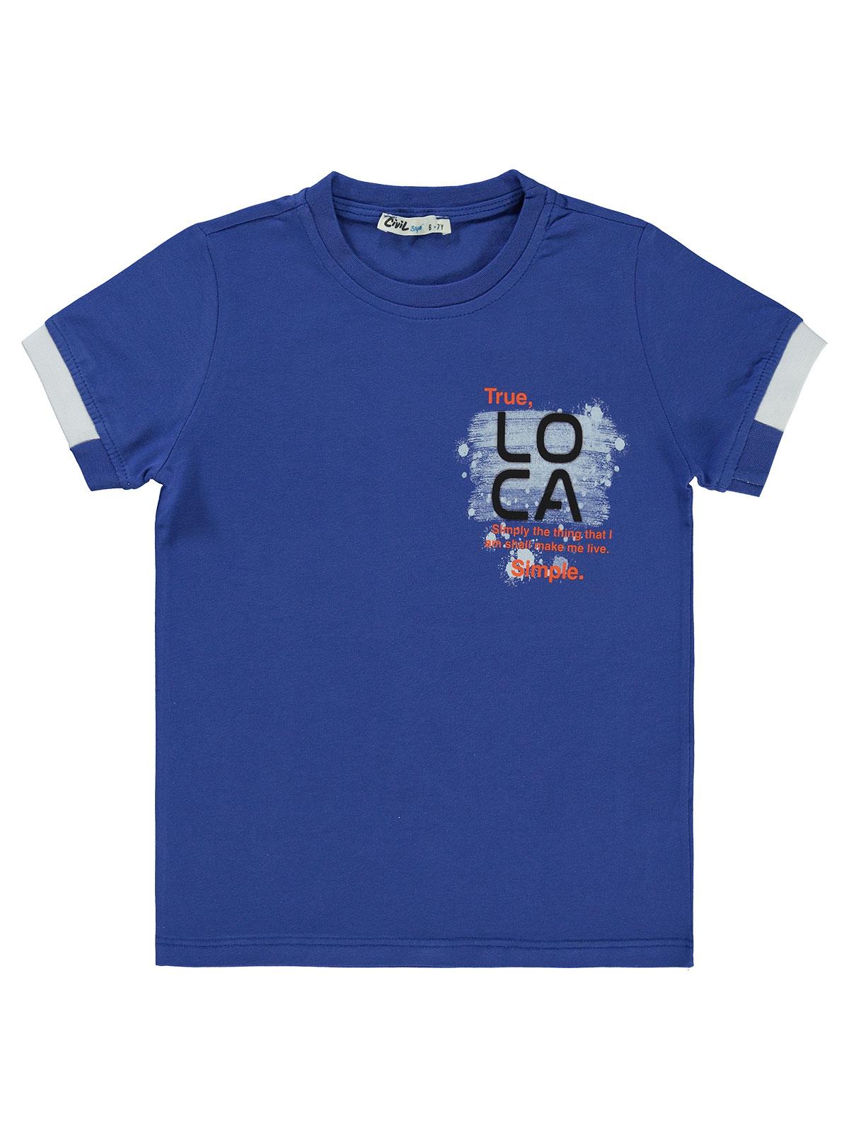 Civil Boys Loca Baskılı 6-9 Yaş Tişört - Mavi