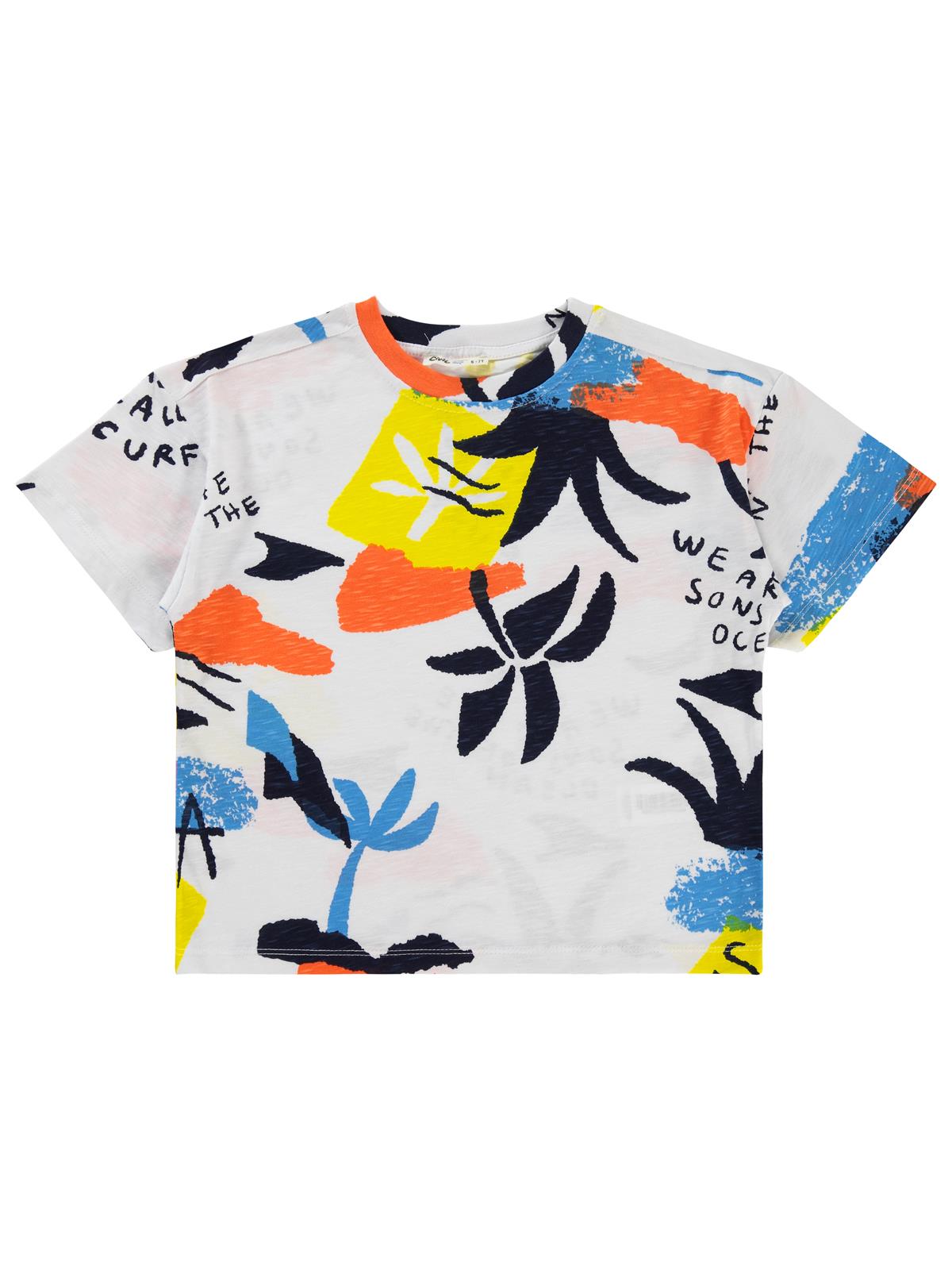 Civil Boys Sea Baskılı 10-13 Yaş Tişört - Beyaz