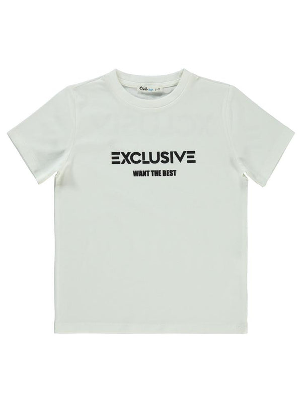 Civil Boys Exclusıve Baskılı 6-9 Yaş Tişört - Beyaz