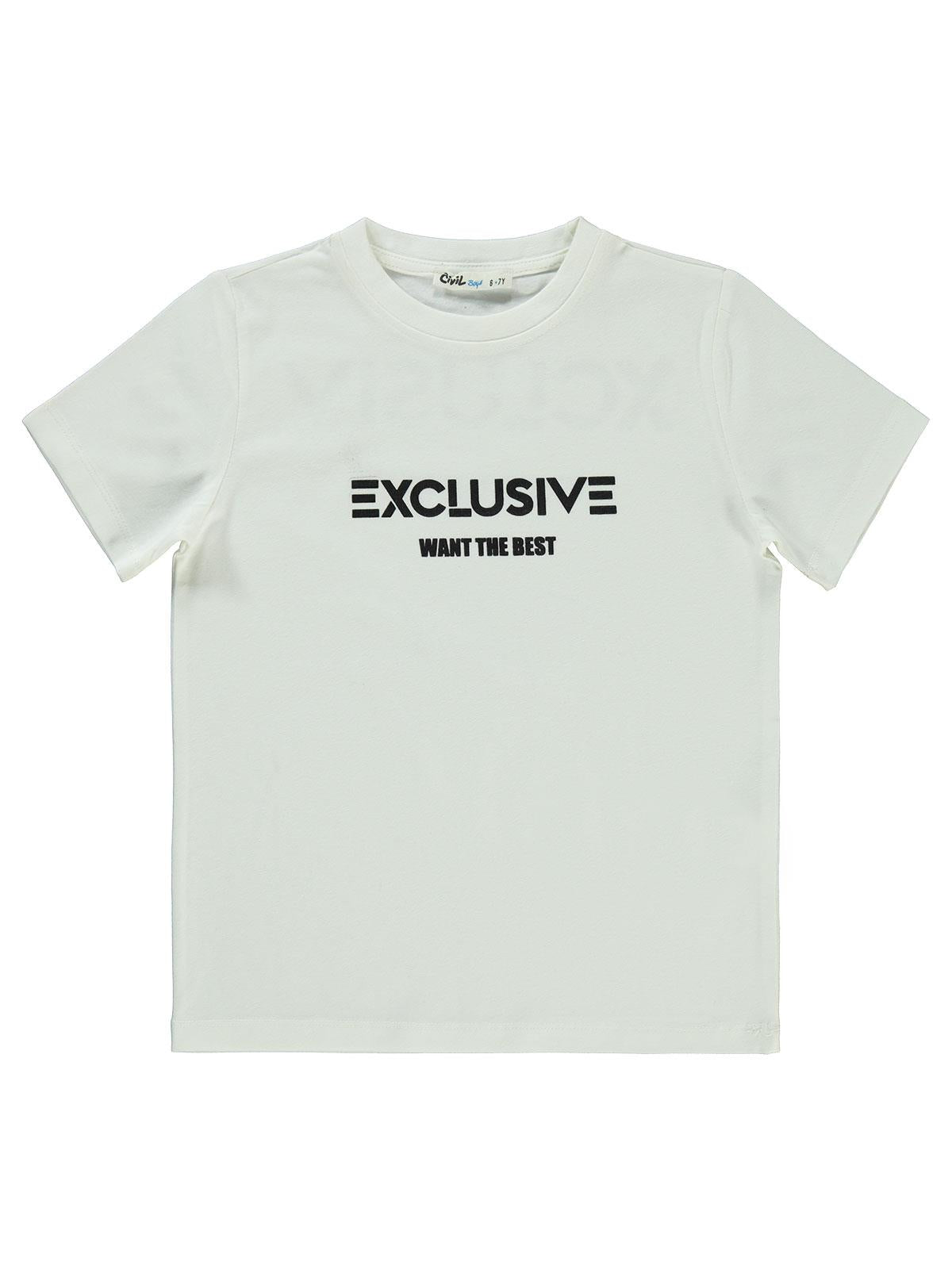 Civil Boys Exclusıve Baskılı 10-13 Yaş Tişört - Beyaz