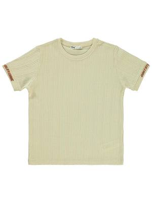 Civil Boys Dont Stop Baskılı 6-9 Yaş Tişört - Bej