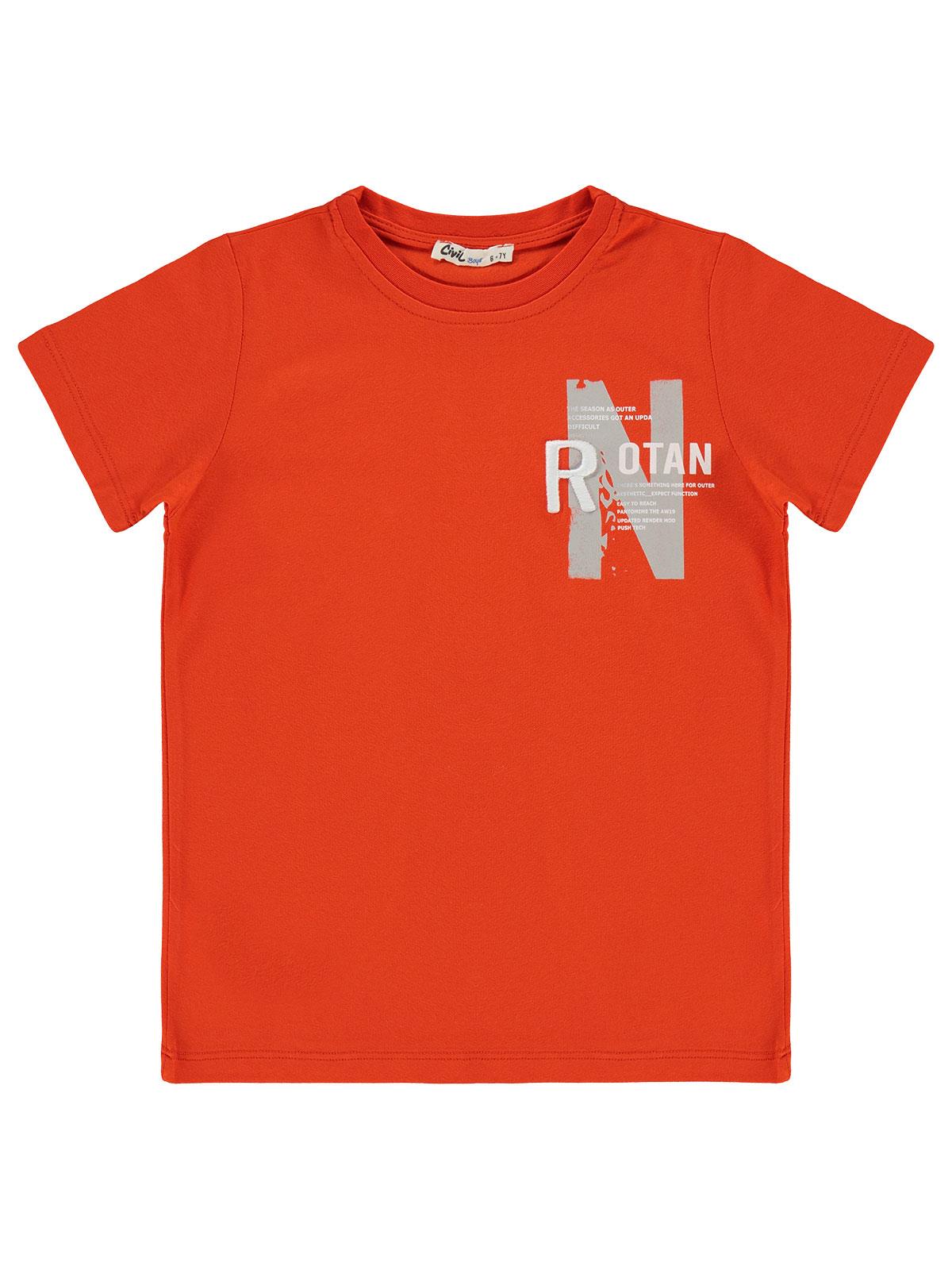 Civil Boys N Baskılı 6-9 Yaş Tişört - Kırmızı