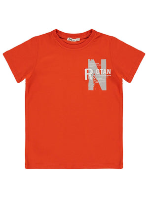 Civil Boys N Baskılı 6-9 Yaş Tişört - Kırmızı