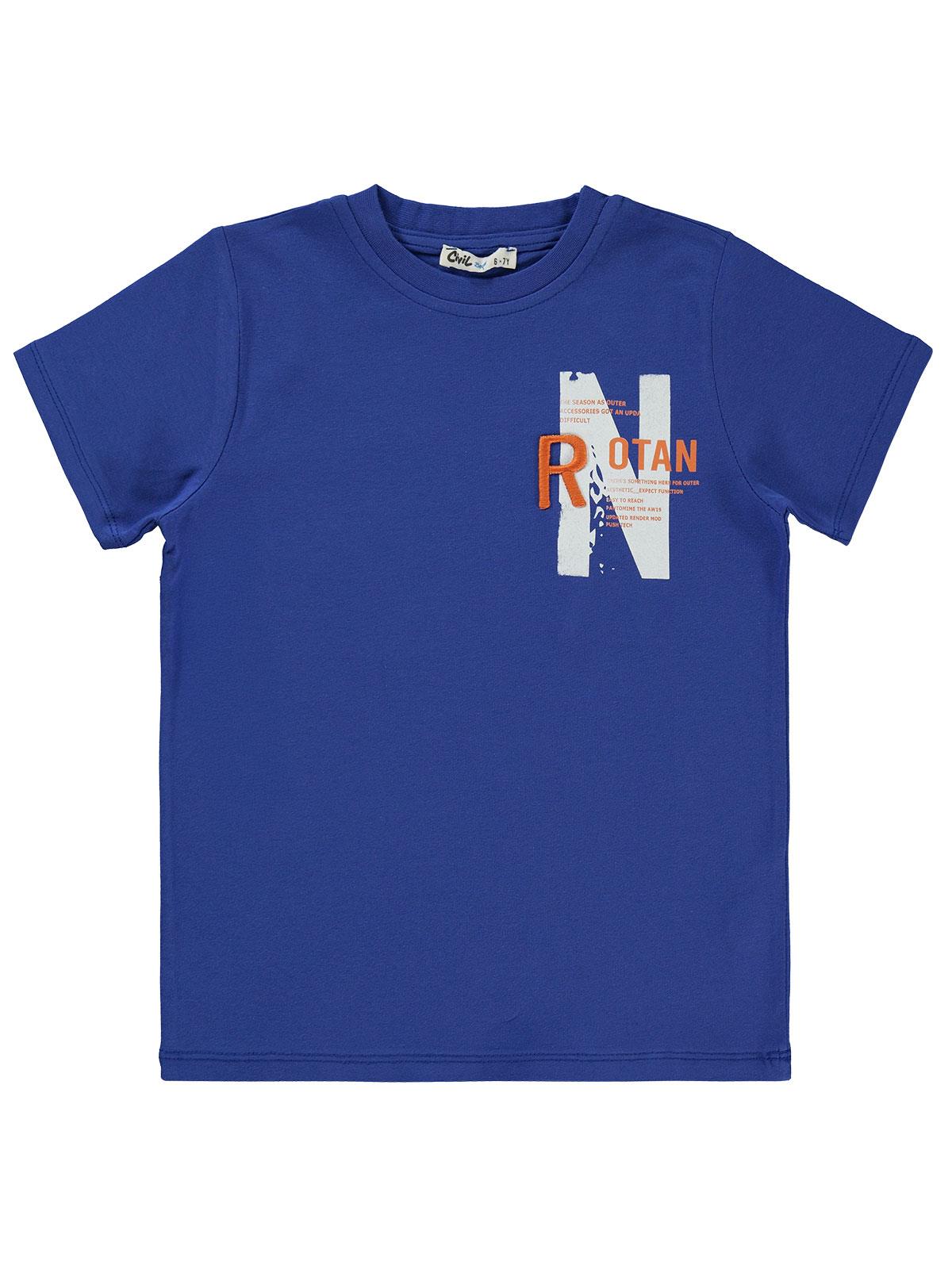 Civil Boys N Baskılı 6-9 Yaş Tişört - Mavi