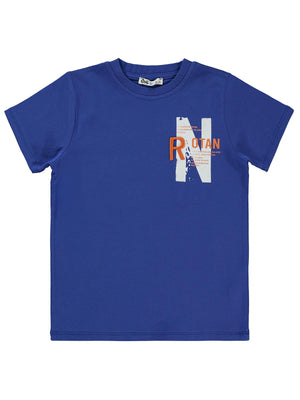 Civil Boys N Baskılı 10-13 Yaş Tişört - Mavi