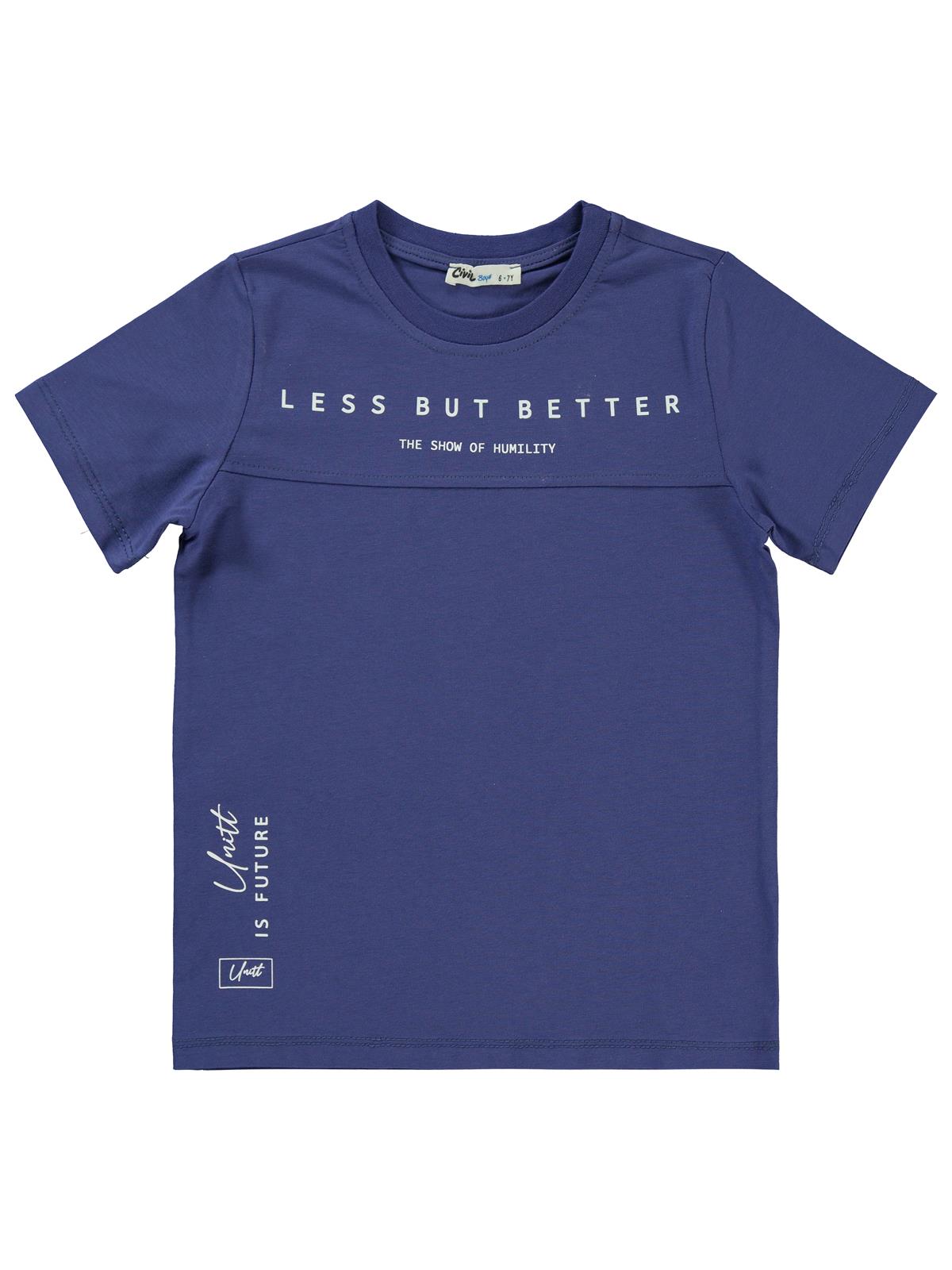Civil Boys Less But Better Baskılı 6-9 Yaş Tişört - Lila