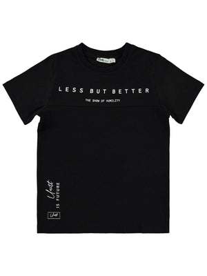 Civil Boys Less But Better Baskılı 6-9 Yaş Tişört - Siyah
