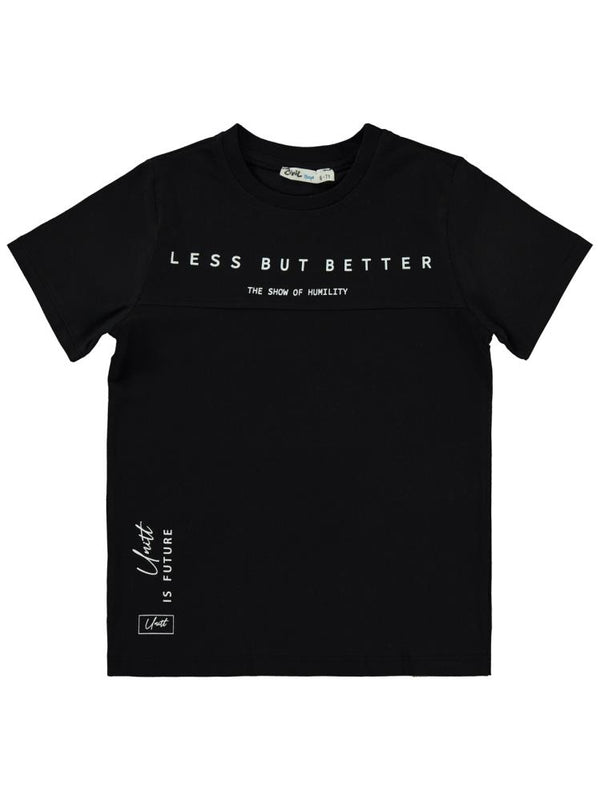 Civil Boys Less But Better Baskılı 10-13 Yaş Tişört - Siyah