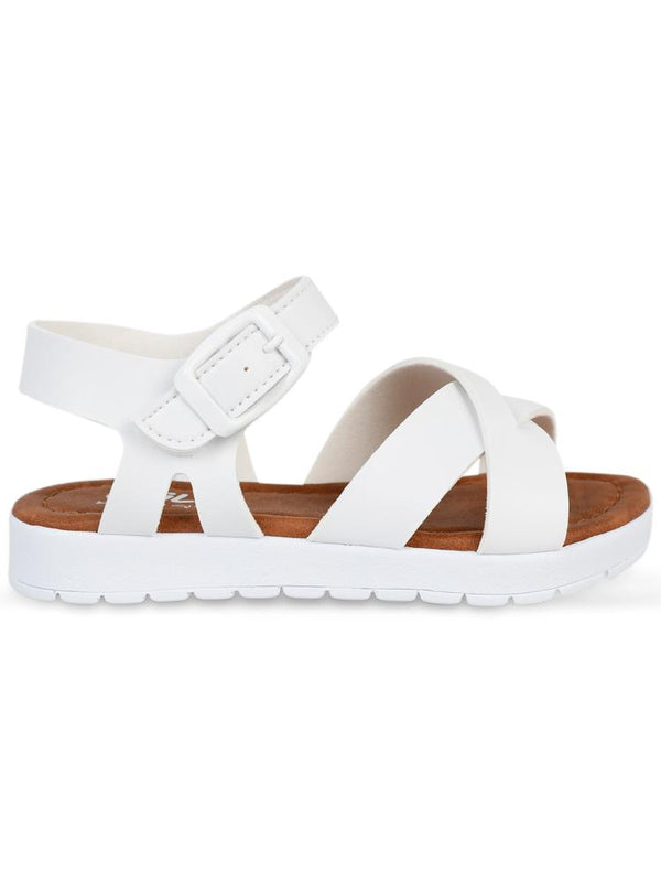 Civil Girls Çapraz Şeritli 27-31 Numara Sandalet - Beyaz